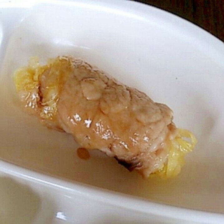 幼児食゛レンジで簡単！豚キャベ蒸し゛